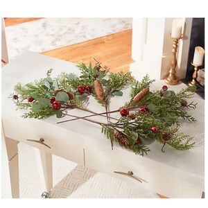 Set of 4 Christmas Holiday Cedar Picks Jingle‎ Bells Pinecones by Valerie New